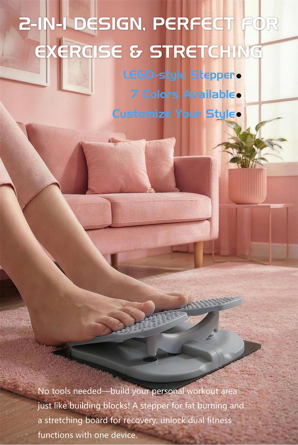 Magic BB Mini steppers for exercise at home,Portable Exercise Stepper Machine for Leg Training, Foldable Leg trainer For calves, ankles, knees,fitness equipment for use while sitting - with anti-slip mat.