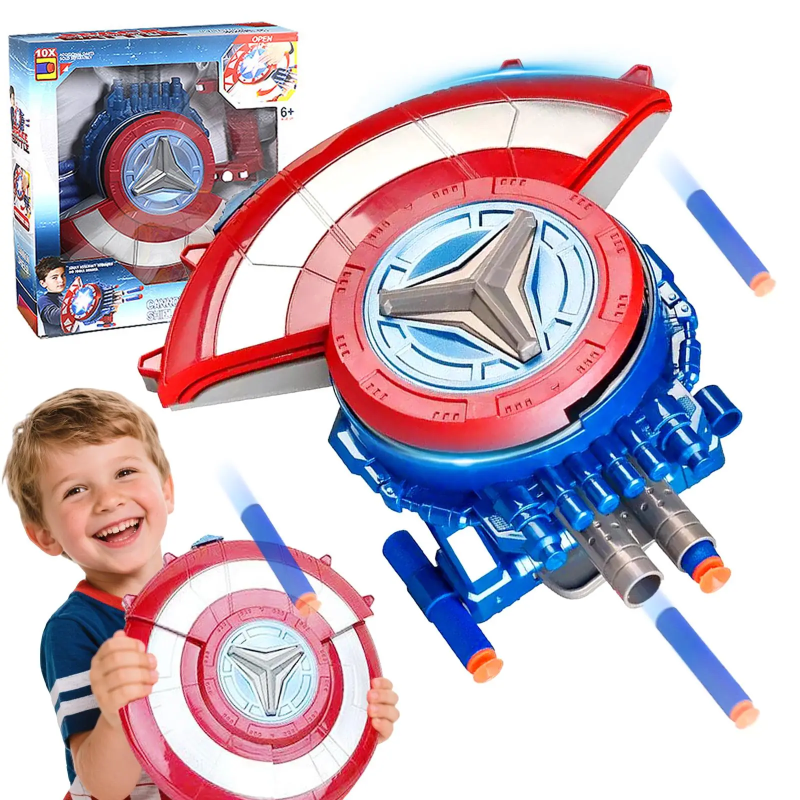 Dart captain shooting shield toys, children's toys, children's boys and children's gun toys Easter basket gifts 3-12 birthday holiday party