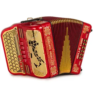 Settimio Soprani Bella Ciao II Ultra Compacto Acordeon 5 Registros Fa Rojo con Dorado