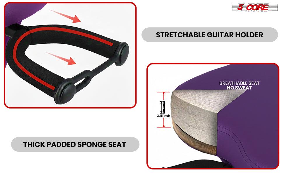 5Core Guitar Stool 3.15" Padded Chair Foldable Heavy Duty Music Seat Built in Foot Rest Guitar Stand 5Core Guitar Stool 3.15" Padded Chair Foldable Heavy Duty Music Seat Built in Foot Rest Guitar Stand