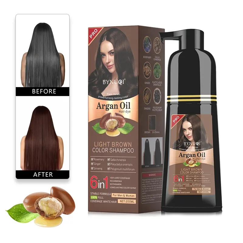 6-In-1 Hair Dye Shampoo, Quick Dyeing, Non-Sticky, Long-Lasting Natural Plant Color, Herbal & Ammonia-Free, Safe, Fruit Scent, 400ML/500ML 6-In-1 Hair Dye Shampoo, Quick Dyeing, Non-Sticky, Long-Lasting Natural Plant Color, Herbal & Ammonia-Free, Safe, Fruit Scent, 400ML/500ML