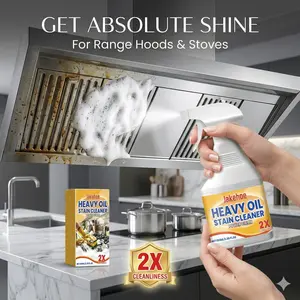Buy One Get One Free Kitchen Grease Removal Spray Heavy Oil Stain Cleaner For Range Hood Stove Cookware Powerful Degreasing Cleaning Spray
