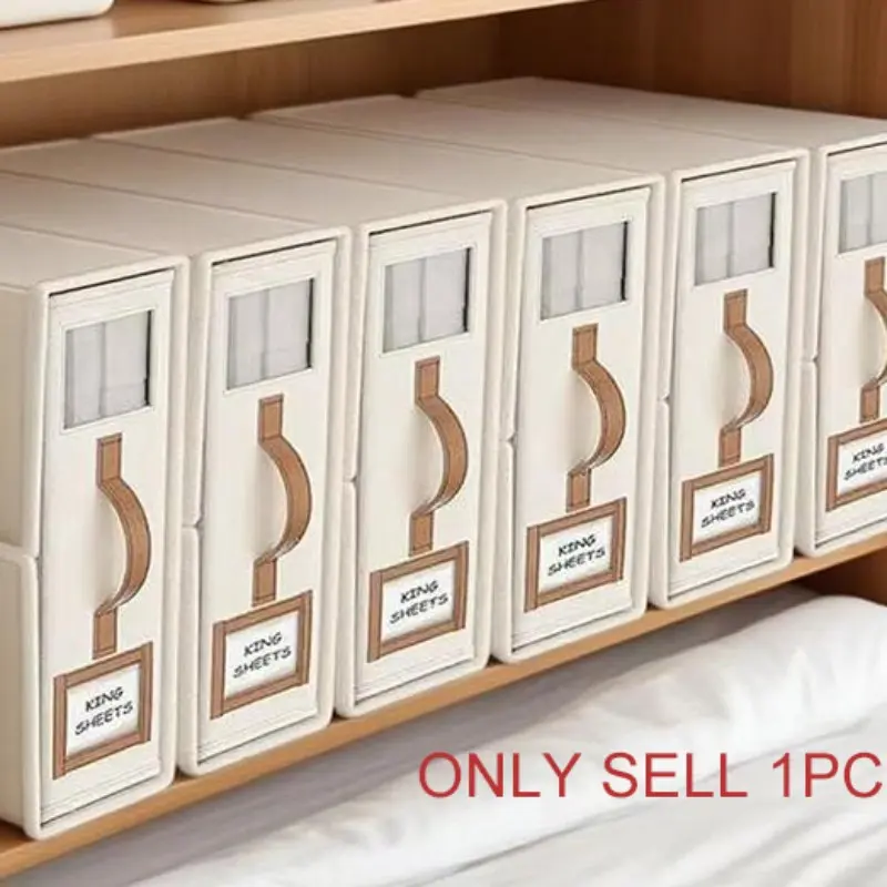 Bedding storage box, 1/6pcs large-capacity bedding storage organizer, wardrobe bedding organizer, bedroom household storage box, clothing storage box with DIY text/labels, Bed Sheets Organizers