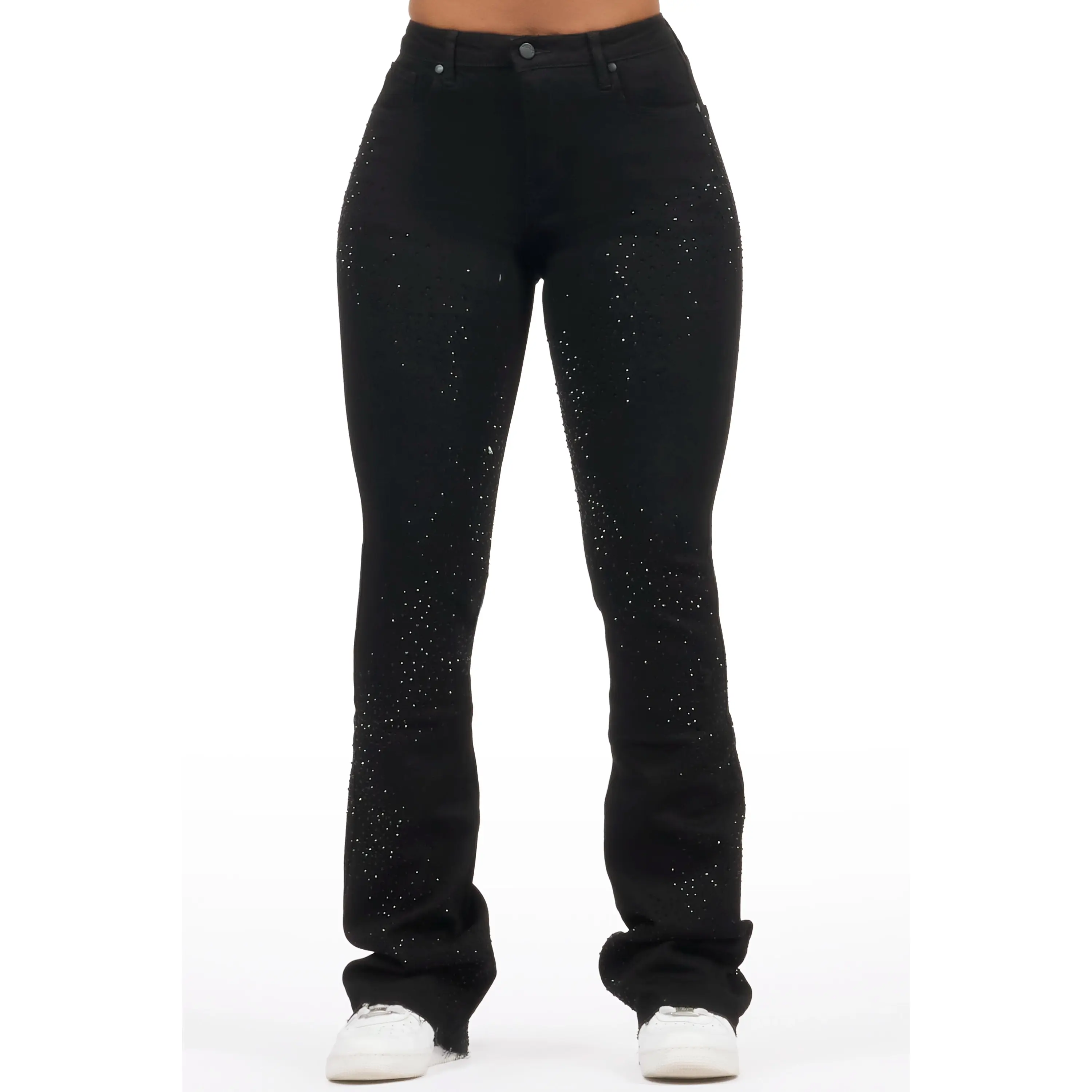 black rhinestone jeans outfit - TikTok Shop