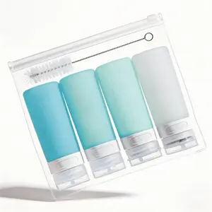 Micebay Condiment Squeeze Bottles for Sauces, 3-oz Mini Silicone Dressing Containers with Reusable Bag, Leakproof Sauce Bottle for Meal Prep, Travel, and Bento Boxes, 4 Pack, Mint