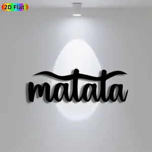 1pc Minimalist "Hakuna Matata" Metal Wall Art, Minimalist "Hakuna Matata" Statue Mural, Iron Craft, Perfect for Living Room, Bedroom, Office Decor, Artistic Metalwork, Highquality Engraving, New Year Decor, Ideal Gift for Trend Seekers