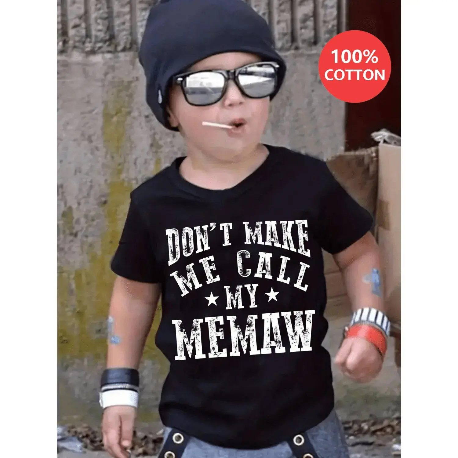 Boys Don'T Make Me Call My Memaw Print Casual Short Sleeve Tee Summer Tops Clothing Suitable for Activities Suitable Best for Boys T shirts Stylish Comfortable Summer Wear