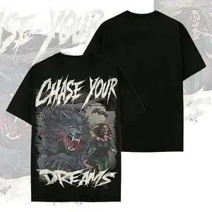 Chasing your dreams. Comfortable colors. Transform into a werewolf. Men's and women's style T-shirt. Rock style alternative fashion. Casual printed pattern short-sleeved T-shirt.