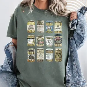 Comfort Colors Vintage Canned Pickles T-Shirt, Pickle Shirt, Pickle Jar Tee, Foodie Shirt,Vintage Comfort Colors Shirt, Women Christmas Gift