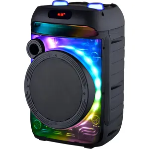 Supersonic IQ Sound Cyber Flex 8" Portable Bluetooth Speaker TWS LED Mic FM USB/SD IQ-5908DJBT with True Wireless Stereo, 3000mAh Rechargeable Battery, and Karaoke Ready
