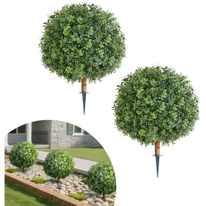 VEVOR 2 Pcs 16 Artificial Plant Topiary Ball, 4 Layers Faux Boxwood Balls, All - Year Green Faux Plant Decorative Balls for Backyard, Balcony, Garden, Wedding and Home DcorVEVOR Super Brand Day