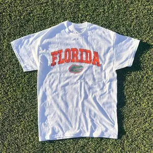 Summer New Short Sleeve Pattern Top ,Vintage Florida State Gators Shirt White New White All Sizes, Shirt Hot   New Comfortable Retro Cotton T-Shirt-L91
