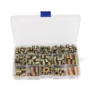 230pcs M4/m5/m6/m8/m10 Threaded Hex Drive Insert Fixing Wood Screw Inserts Nuts, Durable Fasteners for DIY Projects & Home Use