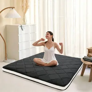 Lilypelle Japanese Floor Mattress Futon Mattress, Foldable Mattress Topper Thicken Tatami Mat Roll Up Mattress, Folding Sleeping Pad Breathable Floor Lounger Guest Bed for Camping Couch, Twin Full Queen