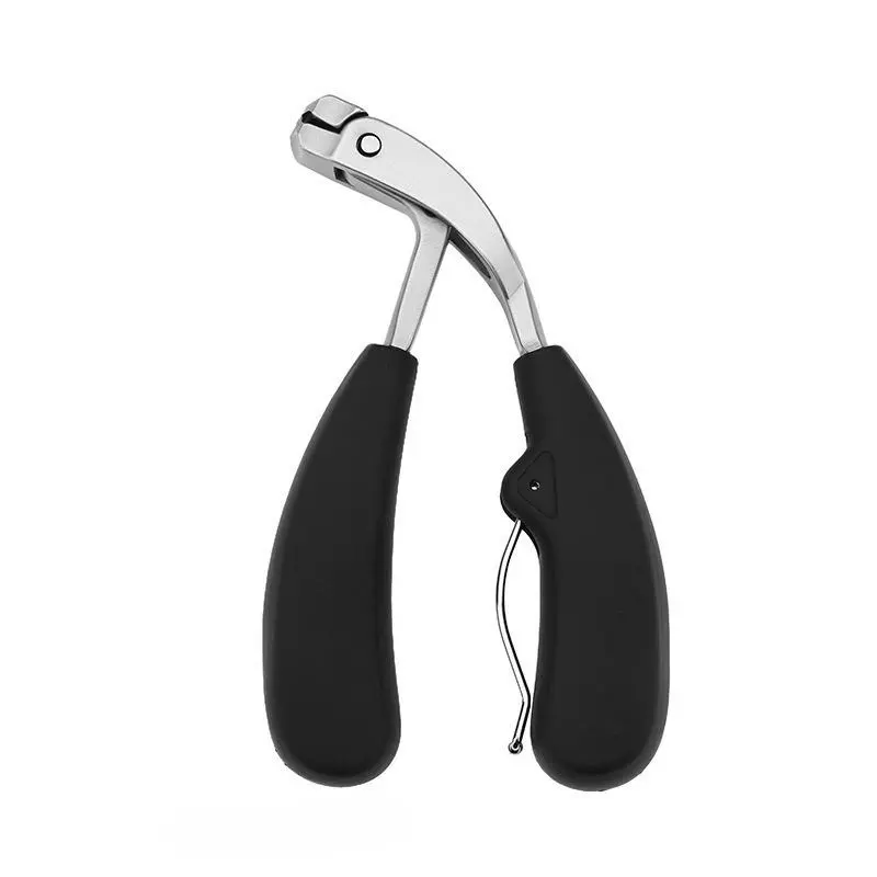 Stainless Steel Nail Clippers for Thick Toenails, Ergonomic Long Handle Pedicure Tool with Wide Jaw, Anti-Splash Catcher & Cuticle Trimmer, Gift, Daily