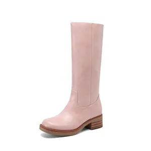 DREAM PAIRS Womens Knee High Boots Square Toe Platform Chunky Block Heel Banana Campus Boots for Women Comfortable Low Heel Side Zipper Womens Riding Tall Boots