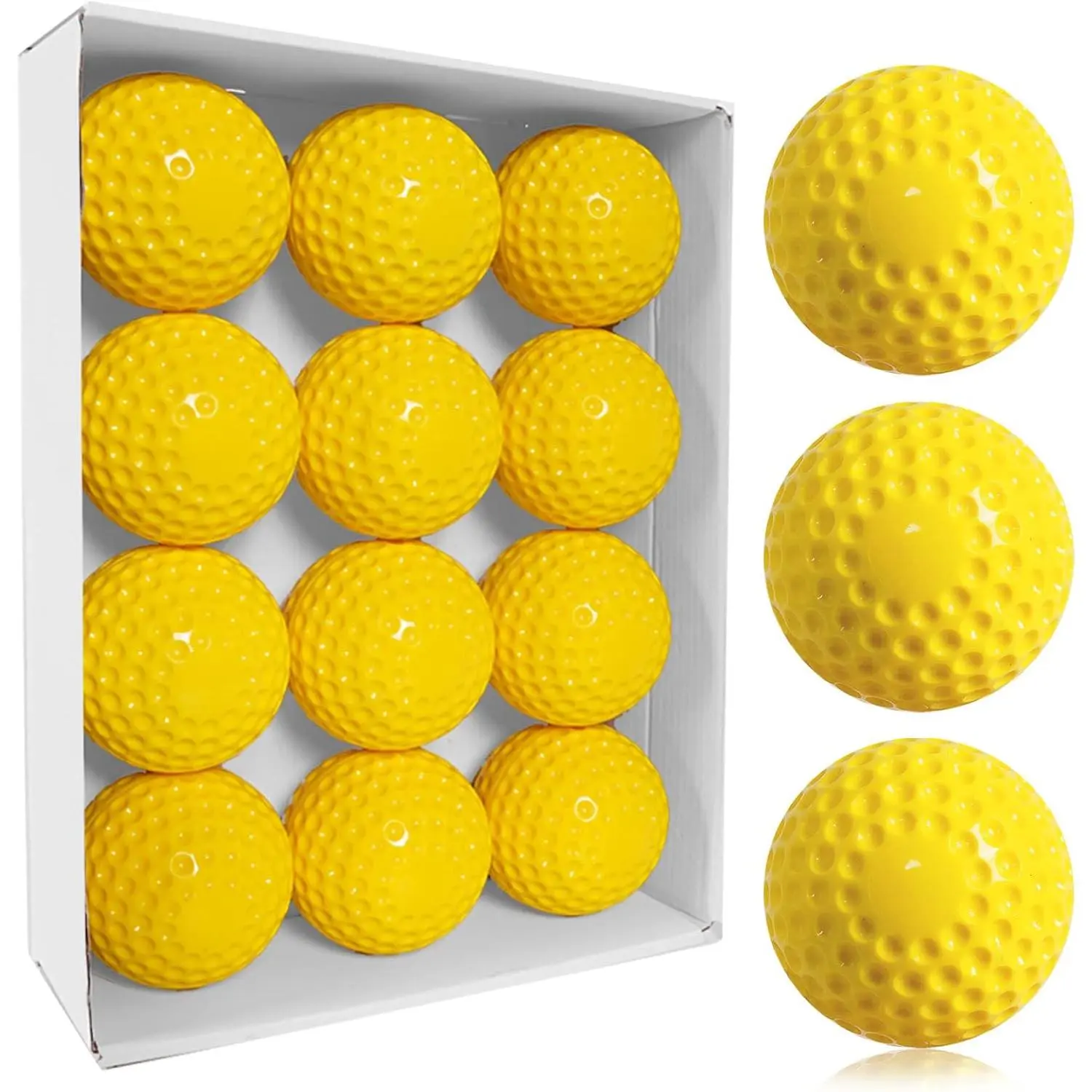 12 Pack Dimpled Baseballs 9-Inch Pitching Machine Baseballs Practice Baseball Balls for Fielding Practice, Hitting(One Dozen)