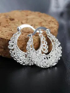 1 Pair Hollow out Design Hoop Earrings for Women & Girls, Fashion Jewelry for Party, Daily Clothing Decor, Trendy All-match & Exquisite Jewelry for Birthday Gift