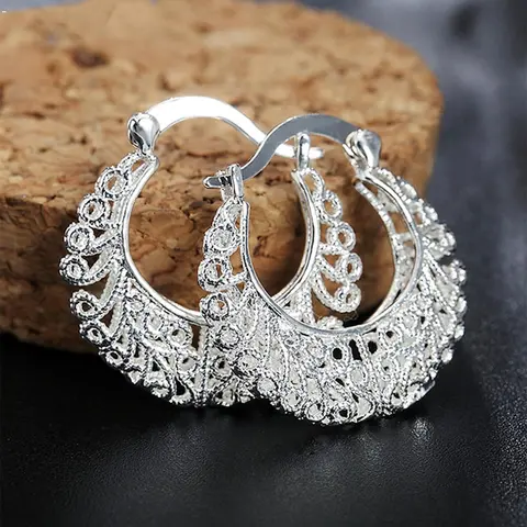 1 Pair Hollow out Design Hoop Shape Circle Shape Earrings for Women, Fashion Stylish Jewelry for Party, Daily Wear, Daily Clothing Decor, Trendy All-match & Exquisite Jewelry for Birthday Gift, Chic Gorgeous Jewelry