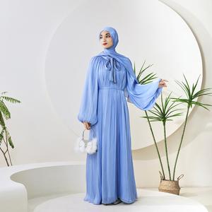 Premium  Satin  Abaya Set –  Modest Dress with Matching Belt & Hijab(NCS002)