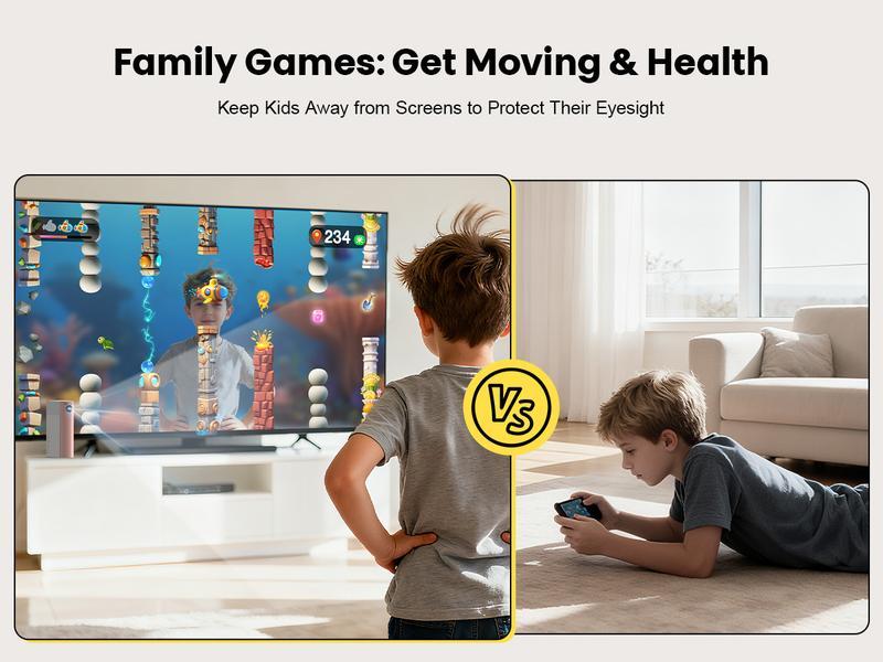 Plug & Play TV Game Box for Kids - 28 Interactive AR Games. No Internet/WiFi Needed. Safe Family Fun & Motion Control (Ages 6-12)