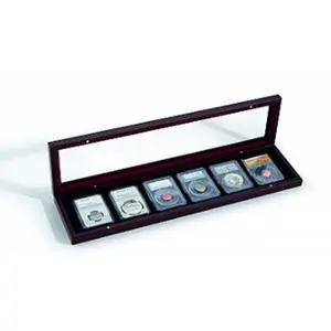 Mahogany Slab Presentation Box for 6 Certified Coins