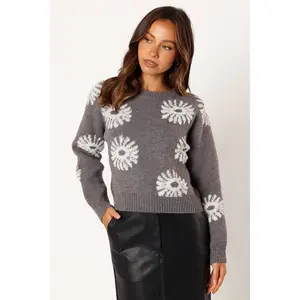 Chandler Knit Sweater - Grey White