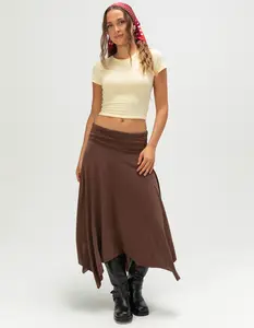 WEST OF MELROSE Womens Fold Over Maxi Skirt WEST OF MELROSE Womens Fold Over Maxi Skirt
