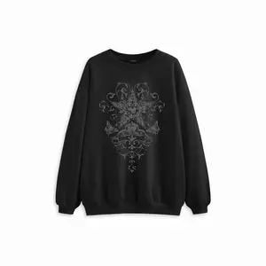 Cider Cotton-blend Round Neckline Star Graphic Oversized Sweatshirt