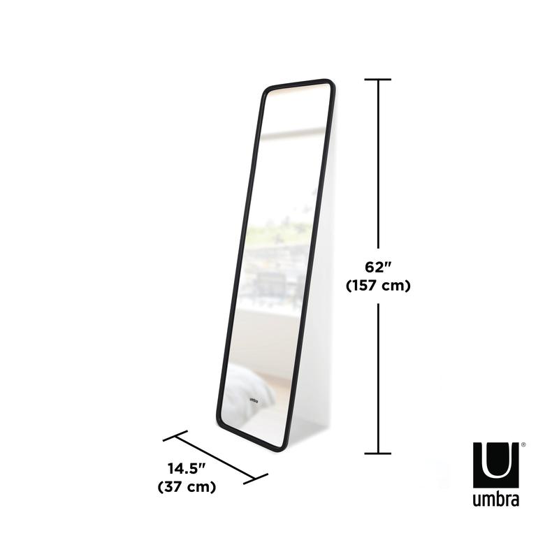 Umbra Hub Leaning Mirror, Full-Length Wall-Mounted or Leaning Mirror with Modern Rubber Frame Decor Lightweight