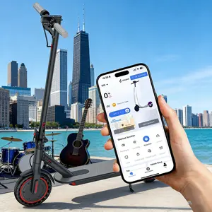 C350W Powerful Electric Scooter for Adults, 19 MPH Fast Speed, 16 Miles Long Range, Foldable Design, Smart App Control, 8.5" Puncture-Proof Solid Tires Commuter E-Scooter