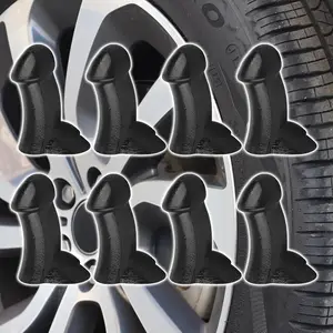 4pcs Hilarious Novelty Valve Stem Caps - Funny Prank Tire Valve Covers, Durable & Waterproof Car Accessories for Bikes, Motorcycles, Trucks