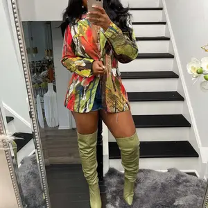 Printed single button sports jacket women's setRAIMENTRY