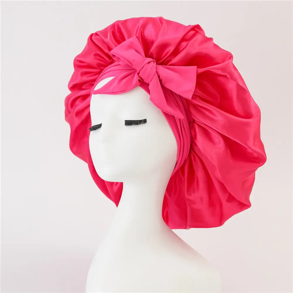 MYLOCKME Hair Large Satin Bonnet Silk Bonnet Hair Wrap for Sleeping Sleep Cap With Elastic Soft Band Big Bonnets for Women Hair Care