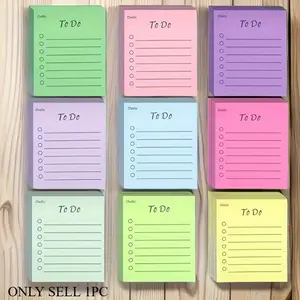1pc Assorted Lined Sticky Notes for Easy Task Organization - Colorful & Removable, Ideal for Productive School & Office Use