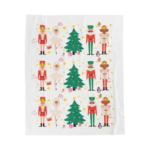 Nutcracker Plush Holiday Blanket, Cozy Christmas Throw, Festive Seasonal Decor