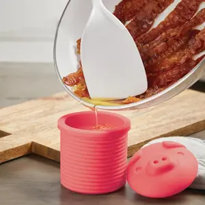 Pig Shaped Silicone Bacon Grease Collector, Oil Drainer for Easy Storage, Kitchen Essential for Cooking and Food Prep, Kitchen Gadgets, Safe for Food Storage