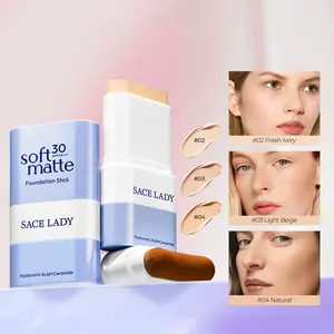 Dual-Ended Concealer Foundation Stick with Built-in Brushes +  24H Long-Lasting Waterproof Sweatproof Skincare-Infused SPF30 PA+++ One-Swipe Even Flawless Base Clear Radiant Skin