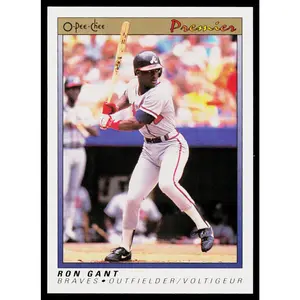 Ron Gant 1991 O-Pee-Chee Premier #49 Atlanta Braves