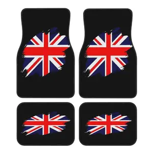 Fun Automotive Accessory: 4pcs Union Jack Floor Mats, Essential for Car Owners& Enthusiasts