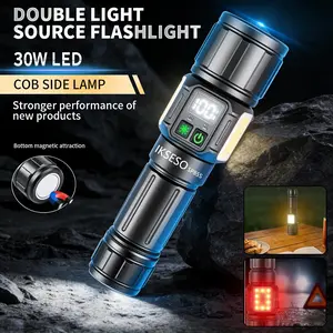 Multi-item discounts available. Rechargeable LED flashlight with high brightness for emergency and outdoor lighting, suitable for camping, home use, and cars. tiktokshopspringglowup