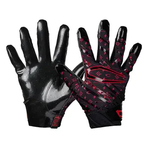 Cutters Black/Red Lux Rev Pro 6.0 Limited-Edition Football Receiver Gloves with Air C-TACK Grip & Lightweight Design for All-Weather Performance