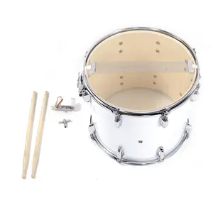 Flower Dance 14x10 Inches Marching Drums with Drumsticks, Key, Strap, White Vintage Snare Sound, Impact-Molded CRS Hoops, Rust-Resistant Tunable Tension