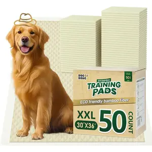 Dog Pee Pads Extra Large 30"x36", 50 Count Thicken XXL Puppy Pads Super Absorbent Bamboo Training Pads Deodorizing & Leak-Proof with Adhesive Tabs