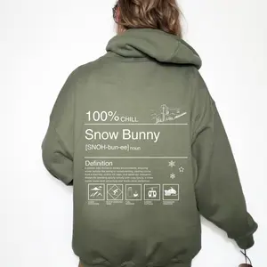 Custom Ski Hoodie Hoodie: Viral TikTok Trend, Snow Bunny Sweatshirt, Social Media Gifts, Adult Unisex Sizing