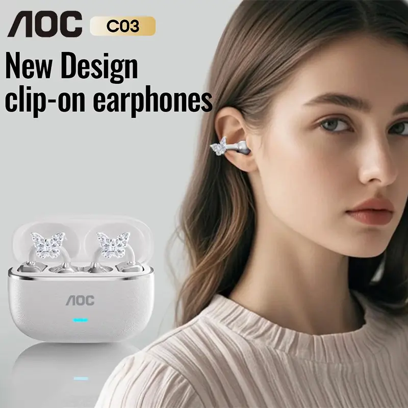 AOC ACD1501 Clip-On Wireless Headphones with 2025 Bluetooth 6.0, Faster & Stable Connection, Low Power Use, IPX5 Waterproof Audio Earbuds for Music & Calls, Comfortable for Sports & Workouts AOC ACD1501 Clip-On Wireless Headphones with 2025 Bluetooth 6.0, Faster & Stable Connection, Low Power Use, IPX5 Waterproof Audio Earbuds for Music & Calls, Comfortable for Sports & Workouts