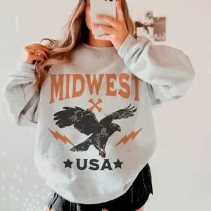 Midwest Sweatshirt State Sweatshirt Midwestern Crewneck Midwest Travel Gift Eagle Sweatshirt Trendy Sweatshirt Aesthetic Sweatshirt Aestheti