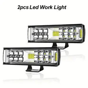 6 Inch LED Work Light Bar Super Bright Spot Flood Combo for Jeep Truck ATV Enhanced Visibility Off-road Adventures 2pcs Compact Size Easy Install