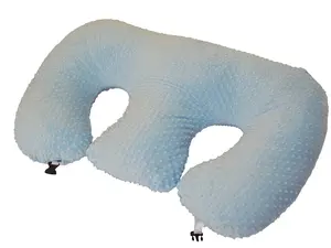 Twin Pillow Blue - Twin Pillow for Breastfeeding, Bottlefeeding, Tummy Time, Reflux, Support and Pregnancy! No Foam! The Ultimate Twin Baby