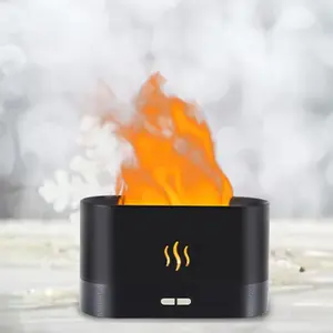 Colorful LED Flame Aroma Diffuser Bedroom Table Atmosphere Decorative Lamp Simulation Flame Ultrasonic Humidifier, Aromatherapy Diffuser, 7Colors Lighting Diffuser,Creative Humidifier Light For Living Room Office,Holiday Christmas Gifts